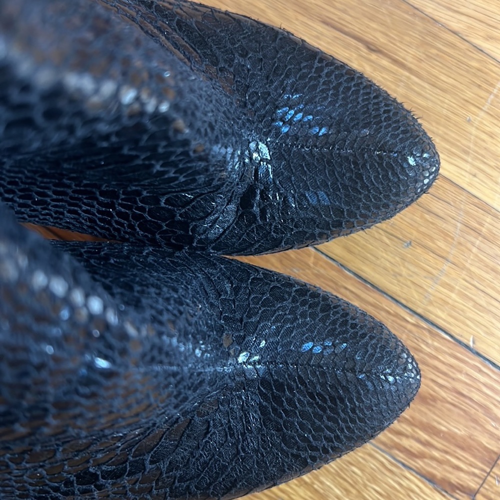 A.X.N.Y American Exchange New York Black Snakeskin Platform Bootie…Sz 10 - Picture 8 of 15